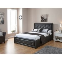 GFW Hollywood Black Ottoman Double Ottoman Bed
