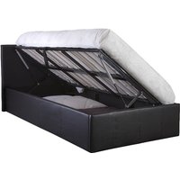 GFW Side Lifting Ottoman Single Black Leather Ottoman Bed