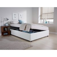 GFW Side Lifting Ottoman Double White Leather Ottoman Bed
