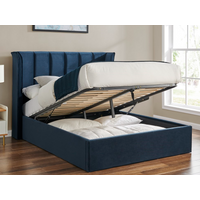 Limelight Polaris Storage Double Navy Ottoman Bed