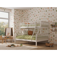 Snuggle Beds Traditional Solid Wood Triple Bunk Bed Single White Bunk Bed