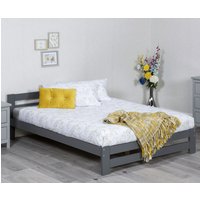 Zenota Wooden Single Bed In Grey