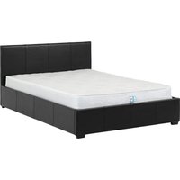Wick Faux Leather Storage Small Double Bed In Black