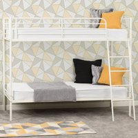Baumer Metal Single Bunk Bed In White
