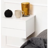 Antigo Wall Hung Wooden Bedside Cabinet With 2 Drawers In White