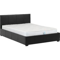 Wick Faux Leather Storage Ottoman King Size Bed In Black