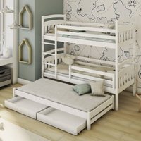 Aiken Wooden Bunk Bed With Bonnell Mattress In Matt White