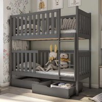 Dieppe Wooden Bunk Bed With Foam Mattress In Graphite