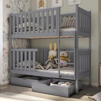 Dieppe Wooden Bunk Bed Without Mattress In Grey