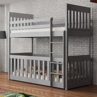 Clovis Wooden Bunk Bed With Bonnell Mattress in Grey