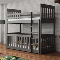 Clovis Wooden Bunk Bed With Bonnell Mattress in Graphite