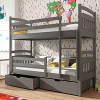 Galena Wooden Bunk Bed With Foam Mattress In Graphite