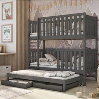Enid Wooden Bunk Bed Bonnell Mattress And Trundle In Graphite