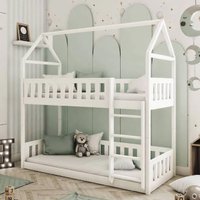 Pecos Wooden Bunk Bed With Bonnell Mattress In White