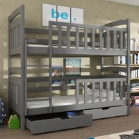 Seguin Wooden Bunk Bed With Foam Mattress In Graphite
