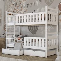 Meaford Wooden Bunk Bed Without Mattress In Matt White