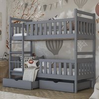 Meaford Wooden Bunk Bed With Bonnell Mattress In Matt Grey