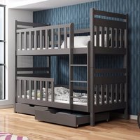 Meaford Wooden Bunk Bed With Bonnell Mattress In Graphite