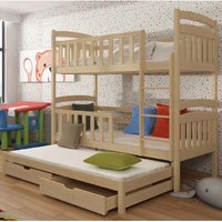 Vernal Wooden Bunk Bed Bonnell Mattress And Trundle In Pine