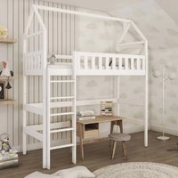 Ozark Wooden Bunk Bed With Bonnell Mattress And Ladders In White
