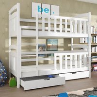 Seguin Wooden Bunk Bed Bonnell Mattress And Storage In White