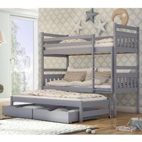 Sarnia Wooden Bunk Bed Bonnell Mattress And Trundle In Grey