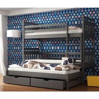 Sarnia Wooden Bunk Bed Without Mattress And Trundle In Graphite