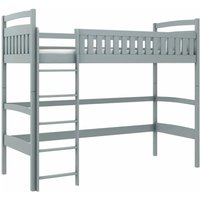 Merritt Wooden Bunk Bed With Foam Mattress And Ladders In Grey