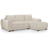 Aztec Plush Velvet Corner Sofa Bed In Cream