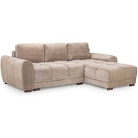 Aztec Plush Velvet Corner Sofa Bed In Mocha