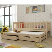 Alcoa Wooden Day Bed With Bonnell Mattress And Trundle In Pine