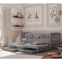 Alcoa Wooden Day Bed With Bonnell Mattress And Trundle In Grey
