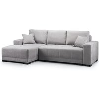 Callison Velvet Left Hand Corner Sofa Bed In Grey