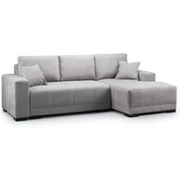 Callison Velvet Right Hand Corner Sofa Bed In Grey
