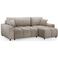Lufkin Fabric Right Hand Corner Sofa Bed In Mocha