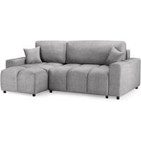 Lufkin Fabric Left Hand Corner Sofa Bed In Grey