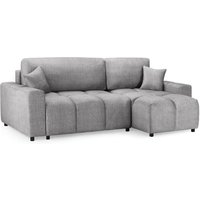 Lufkin Fabric Right Hand Corner Sofa Bed In Grey
