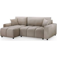 Lufkin Fabric Left Hand Corner Sofa Bed In Mocha