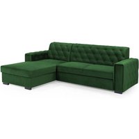 Renton Fabric Left Hand Corner Sofa Bed In Green