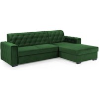 Renton Fabric Right Hand Corner Sofa Bed In Green