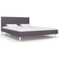 Antlers Fabric Double Bed In Grey