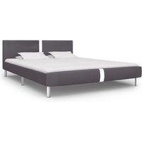 Anaheim Faux Leather King Size Bed In Grey