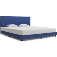 Arcadia Fabric King Size Bed In Blue