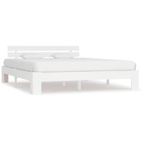 Absecon Wooden King Size Bed In White
