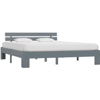 Absecon Wooden King Size Bed In Grey