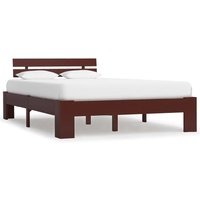 Absecon Wooden Small Double Bed In Dark Brown