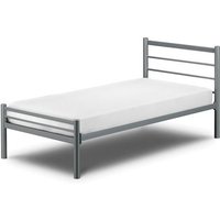 Accalia Metal Double Bed In Aluminium Finish