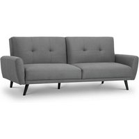 Macia Fabric Sofa Bed In Mid Grey Linen With Wooden Legs