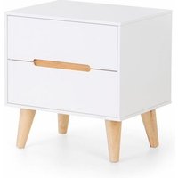 Abrina Bedside Cabinet In Matt White And Oak
