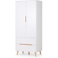 Abrina Wooden Wardrobe In Matt White And Oak